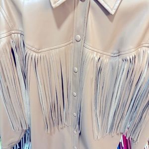 Cowgirl fringe jacket/ faux leather